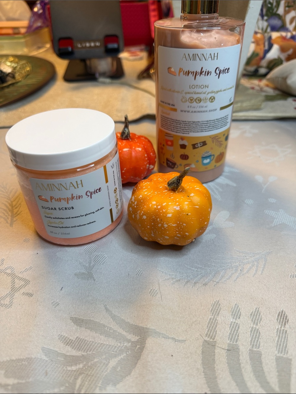 Pumpkin Spice Body Lotion & Sugar Scrub - Orange